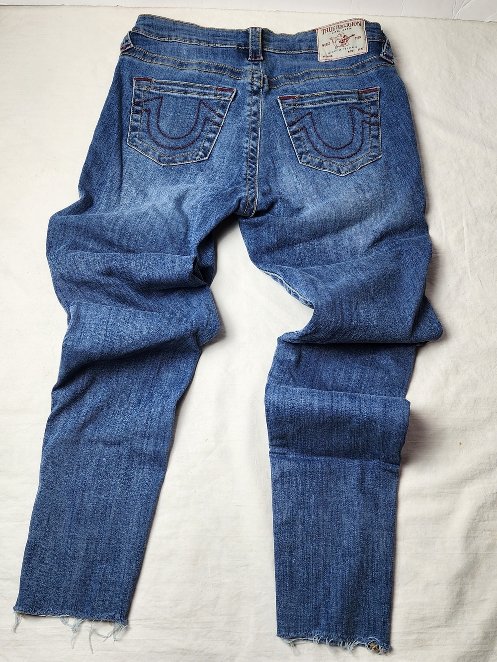 True Religion Jennie Curvy Mid-rise Super Skinny Jeans Red Stitching 29 - Picture 3 of 8